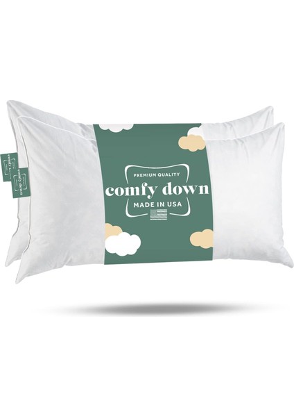 16X24 Dekoratif Kırlent Içi, Kuş Tüyü ve Tüy DOLGUSU,%100 Pamuk Kılıf 233 Iplik Sayısı, Dikdörtgen Yastık Içi - Abd&apos;de Üretilmiştir (2 Paket) modelleri