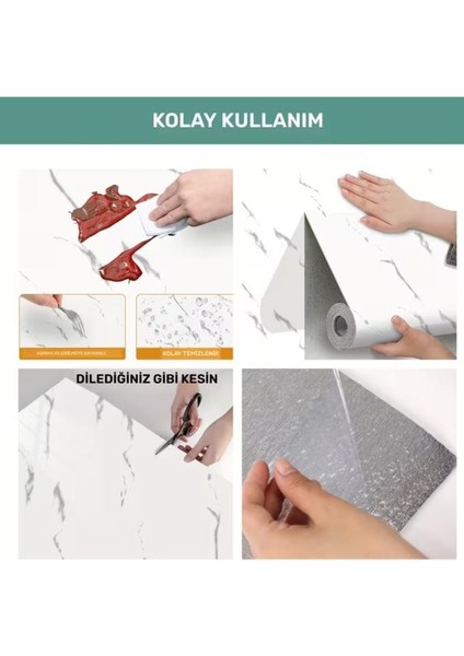 60CMX300CM Tek Parça Yapışkanlı Rulo Mermer Desenli Duvar Paneli Kağıdı Silinebilir CF-1060-ALYA fırsatları