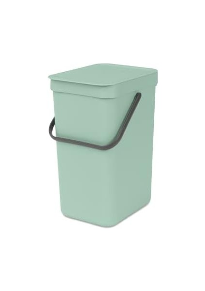 - Sort & Go Çöp Kutusu 12 L – Orta Büyüklükte Geri Dönüşüm Kabı – Taşıma Sapı – Bakımı Kolay – Duvar Montajı Için De Uygundur – Mutfak Çöp Kovası – Yeşim Yeşili – 20 x 25 x 35 cm