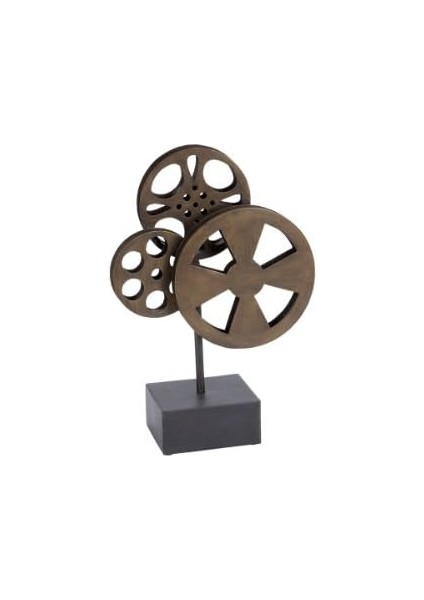 Deco 79 Metal Film Makaraları Heykel, 11" x 5" x 16", Kahverengi modelleri