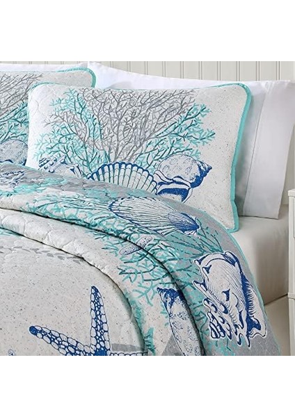 Joe Coastal 3 Parça Yorgan Seti,, Beach Delight Aqua modelleri