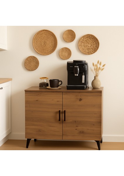 Kahve Köşesi Dolabı ( Derinlik 47 cm ) Çok Amaçlı Dolap Raflı Mutfak Dolabı BKDM005