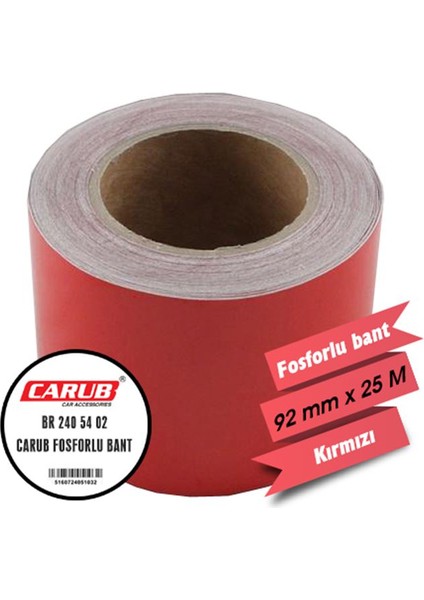 carub fosforlu bant kırmızı 9,2 cm x 25 mt