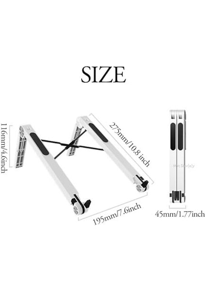 Laptop Standı Yükseltici Katlanabilir 3 Kademe Abs Hafif Taşınabilir Notebook MacBook Tablet iPad Uyumlu Kaymaz Silikon Ayaklı Ergonomik Masaüstü Stand Siyah fiyatları