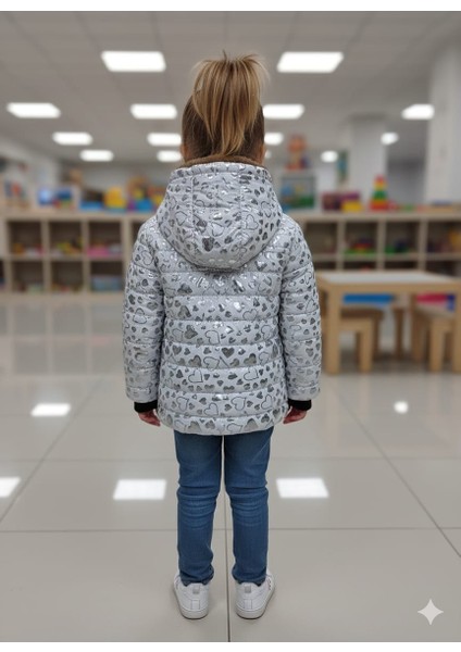 Yeni Parlak Kalp Baskılı Su ve Rüzgar Geçirmez Kız Çocuk Montu fiyatları