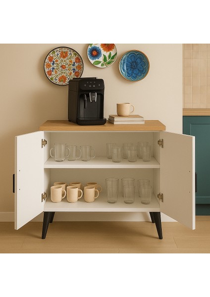 Kahve Köşesi Dolabı ( Derinlik 47 cm ) Çok Amaçlı Dolap Raflı Mutfak Dolabı BKDM005 modelleri