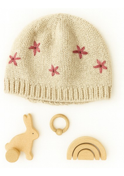 Dış Kısmı Örme Iç Kısmı %100 Pamuk Bebek Bere