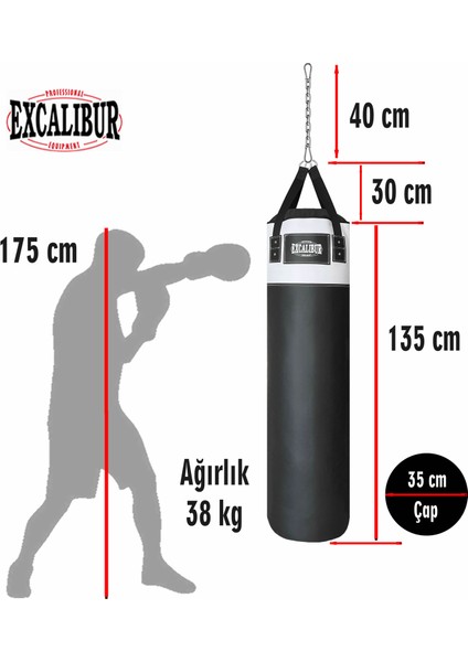 Sunstar Boks Kum Torbası 135 x 35 cm Beyaz modelleri