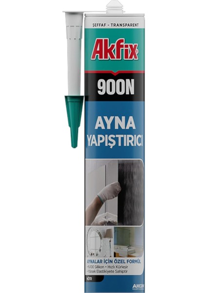 900N Ayna Silikonu, Nötr SISTEM,%100 Silikon, Solvent Içermeyen, Hızlı Kürleşen, Korozyon Yapmayan