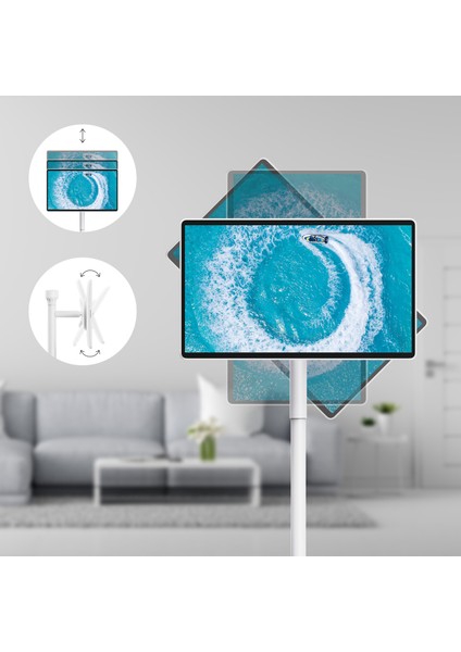 Go Plus Pro 27" 4K UHD Dokunmatik, Döndürülebilir, Tekerlekli, Taşınabilir Ekran, Dahili Hoparlörlü Tablet 27UE7M45