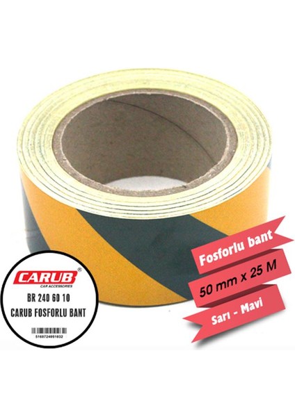 carub fosforlu bant çapraz sarı haki 5cm x 25 mt