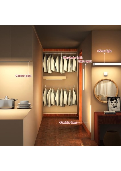 Sensörlü Ledli Gece Lambası, Parlaklık Ayarı Yapılabilir, 3000K-6000K, 3 Mod, Kablosuz, Merdiven Aydınlatması, USB Şarj Edilebilir Işık, LED Manyetik Lamba (Bambu - Siyah 30 Cm) fiyatları