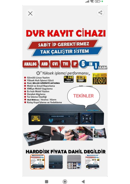IXMEYE 16 KANAL İP 8 CH Ahd Kamera Kayıt Cihazı HYBRİT fırsatları