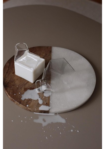 Kutusu Tasarımlı Cam, 350 Ml, Borosilikat Dayanıklı, Kahve Bardağı