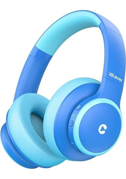 Gürültü Önleyici Ses Sınırlı 60 Saat Oynatma Süreli Bluetooth Çocuk Kulaklığı Mavi