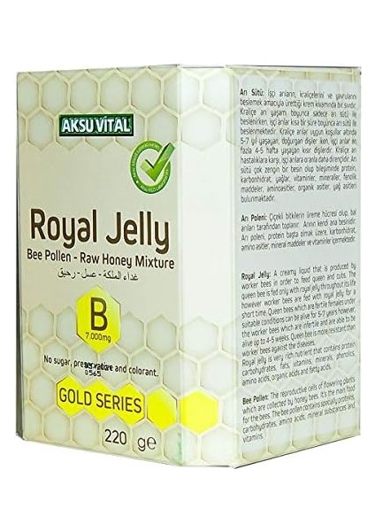 Aksu Vital B Vitaminli Ham Bal Polen Karışımı Çocuk Arı Sütü 7.000 Mg