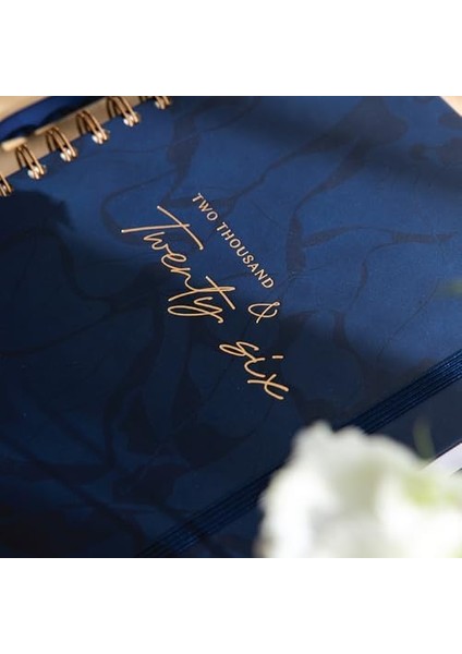 2026 Spiralli Günlük Ajanda 12 Aylık – 17X24 cm Lacivert