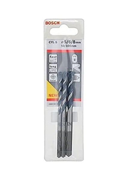 Professional Cyl/5 Serisi, Blue Granite Turbo Matkap Ucu, 3&apos;lü 5/6/8 Mm, Gri fiyatları