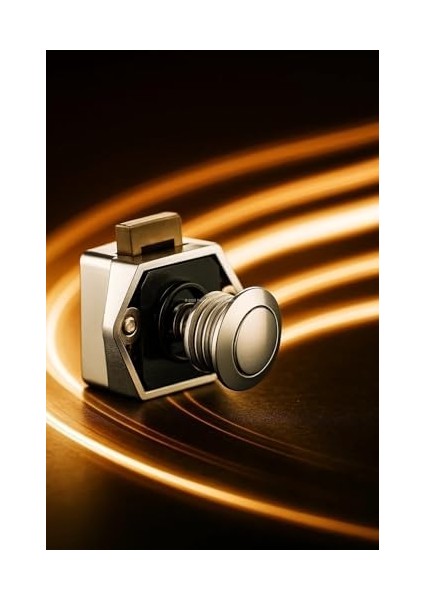 Basmalı Çekmece Kilidi, Karavan, Yat, Tekne, Dolap, Kapak Güvenlik Mandalı, Dayanıklı, Nikel, Kolay Montaj, Bas Çek Mekanizma (Küçük)