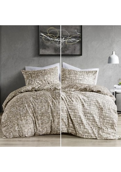 Spaces Yorgan Seti - 3 Parça Çift Taraflı, Boz Kahverengi, Tam/kraliçe modelleri