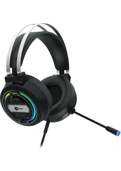 HT401 USB Kablolu Kulak Üstü Rgb LED Aydınlatmalı Oyuncu Kulaklığı - Ayarlanabilir Kafa Bandı, Konforlu Kulak Yastıkları, 2.2m Kablo, 268G Gaming Kulaklık Siyah