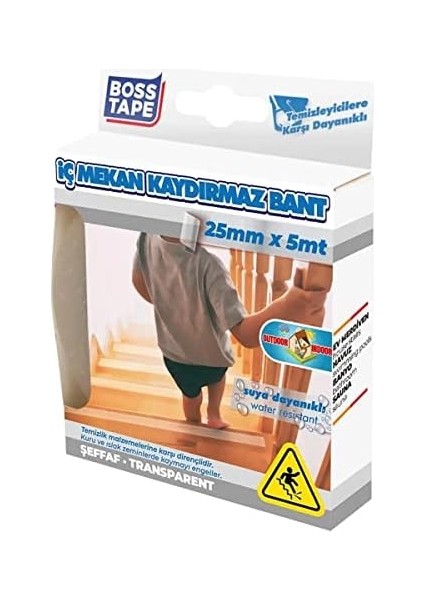 Zemin Kaydırmaz 25 mm x 5 mt Şeffaf