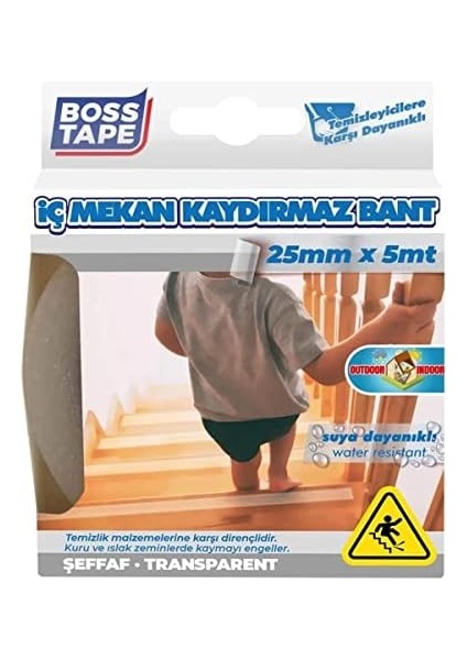 Zemin Kaydırmaz 25 mm x 5 mt Şeffaf modelleri