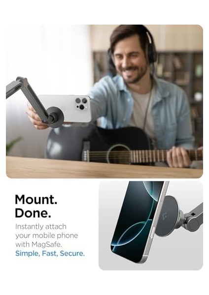 Onetap Clamp Magfit Masa Için Akrobat Telefon Tutucu Stand Magsafe Özellikli Space Gray - AMP09694