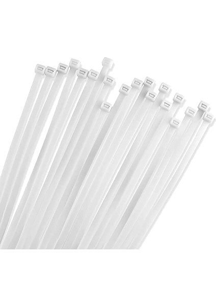 100’LÜ Beyaz Kablo Bağı 4.8 x 250 mm – Dayanıklı Naylon Plastik Kelepçe, Çok Amaçlı Kablo Düzenleyici, Ev, Ofis ve Araç Kullanımı Için fiyatları