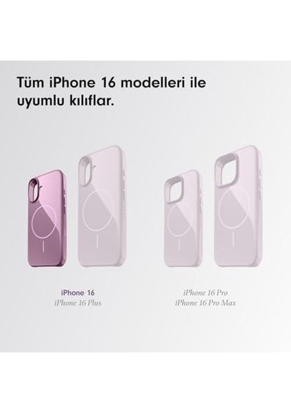 16 Kılıf - Magsafe, Çizilmeye Dayanıklı Koruyucu Kılıf, Ince Form, Mikrofiber Kaplama - Menekşe Moru modelleri