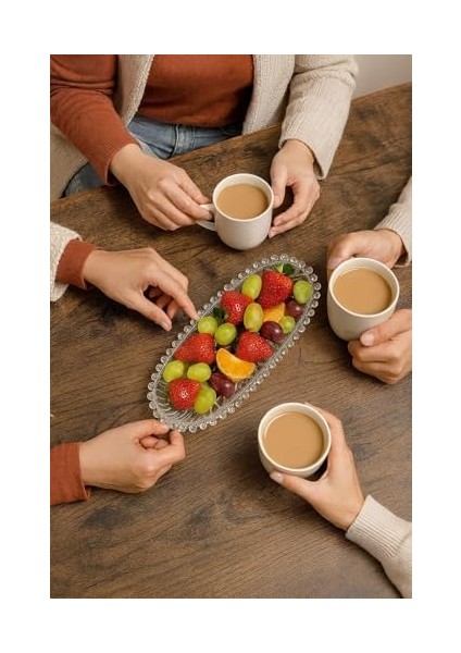 High-Tech 2 Adet Cam Sunum Tabağı, Kayık Tabak, Servis Tabağı, Salata Tabağı – Baloncuk Kenarlı Dekoratif Cam Servis Tabakları – Meyve, Tatlı, Kahvaltı, Meze ve Atıştırmalık Sunumu Için fiyatları