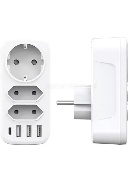 7&apos;si 1 Arada Çoklu Priz, USB Priz, Type-C + 3 Usb&apos;li Çoklu Priz, modelleri