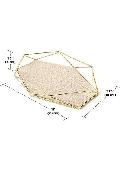 Prisma Takı Rafı - Yüzükler, Küpeler, Bileklikler, Saatler ve Diğer Aksesuarlar Için Takı Tepsisi, Metal/mat Altın