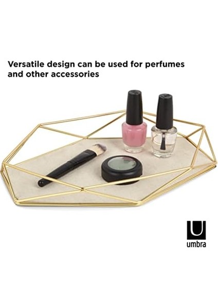 Prisma Takı Rafı - Yüzükler, Küpeler, Bileklikler, Saatler ve Diğer Aksesuarlar Için Takı Tepsisi, Metal/mat Altın fiyatları