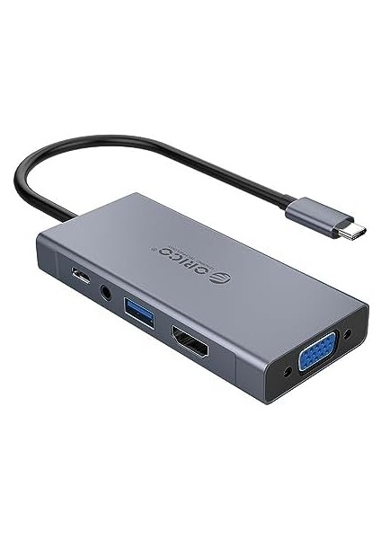 Type-C To USB 3.0 HDMI VGA Aux Pd Çoklayıcı Dönüştürücü Hub fiyatları