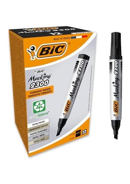 Intensity Marker 2300 Kesik Uçlu Permanent Markör Siyah 12&apos;li Kutu, 3,7 mm ile 5,5 mm Kalın Uç, Kapağı 1 Ay Açık Kalsa Da Kurumayan Mürekkep modelleri