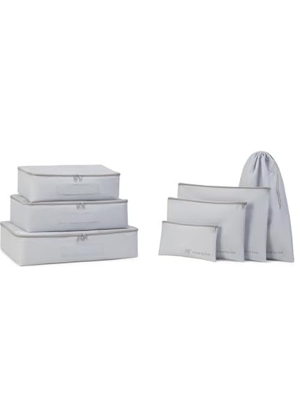 7&apos;li Yıkanabilir Gri Renk Paraşüt Kumaş Bavul Içi Düzenleyici Set fiyatları