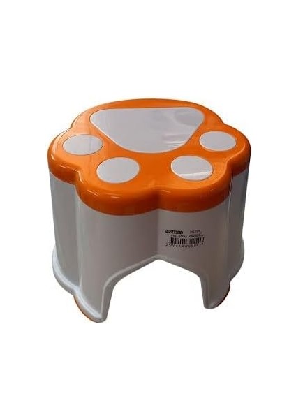 Mark Kids Kaydırmaz Tabanlı Çocuk Taburesi, Pati Desenli, Turuncu