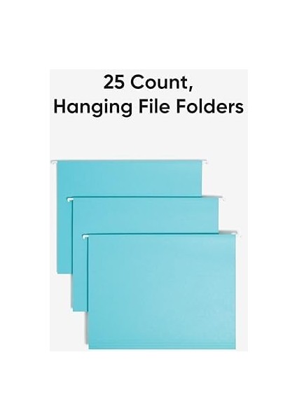 Sekmeli Renkli Askılı Dosya Klasörü, 1/5-Kesim Ayarlanabilir Tab, Mektup Boyutu, Aqua, Kutu Başına 25 (64058) modelleri