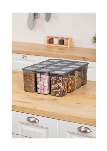 12&apos;li 1300ML. Sızdırmaz Vakumlu Kapaklı Kare Erzak Saklama Kabı. 1300ML Kare Erzak Saklama Kabı modelleri