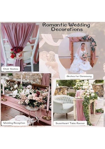 Şifon Masa Örtüsü, 68.5X305CM Şeffaf Kumaş Romantik Rustik Masa Şeridi, Düğün Masa Örtüsü, Romantik Düğün Dekorasyonu ve Bebek Partileri Için