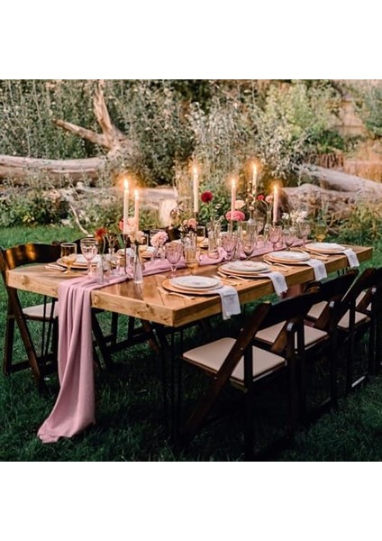 Şifon Masa Örtüsü, 68.5X305CM Şeffaf Kumaş Romantik Rustik Masa Şeridi, Düğün Masa Örtüsü, Romantik Düğün Dekorasyonu ve Bebek Partileri Için fiyatları