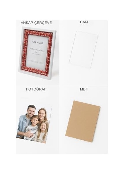 Ahşap Resim Çerçevesi 2&apos;li Set Halinde 13 x 18 cm Boyutunda