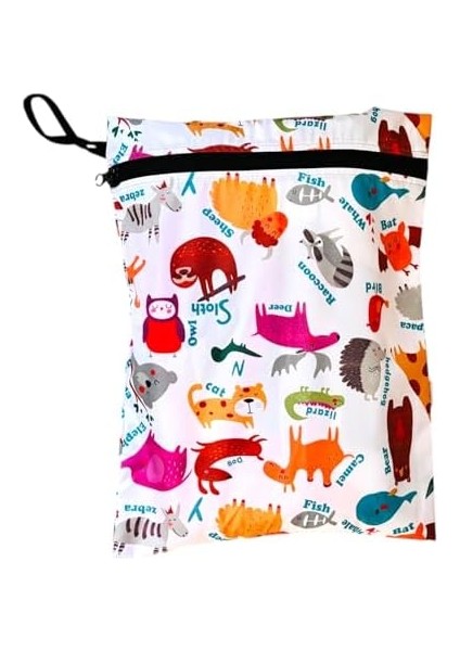Yorni Zoo Su Geçirmez Bebek Kirli Bez Kıyafet Islak Mayo Çantası, Torbası (30X37 Cm) fiyatları