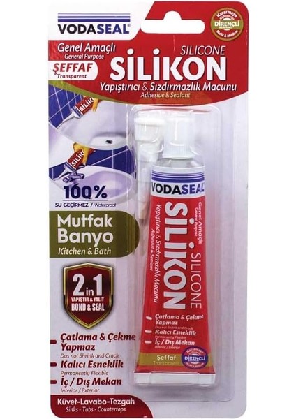 53.01.029 Tüp Silikon, 50G, Şeffaf