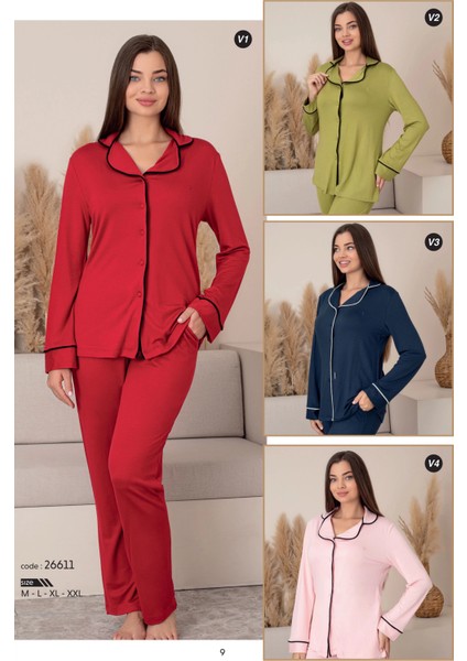 Limissi Önden Düğmeli Kadın Pijaması Acivert Renk 26611 fiyatları