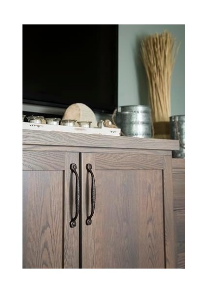 Rafine Rustik Toplama Dolap Tutacakları, Dolaplar ve Çekmeceler ve Banyo Donanımı Için Mutfak Kolları, Merkezden Merkeze 17,72 Cm, Rustik Demir, 1 Paket fiyatları