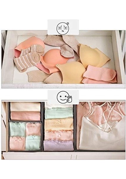 Iç Giyim Saklama Kutuları, 6&apos;lı Set, Çekmece Düzenleyici, Kumaş Kutular, Saklama Sepetleri, Görünümlü Keçe Kumaş, Çorap, Kravat, Şal Için Uygun, Gri fiyatları