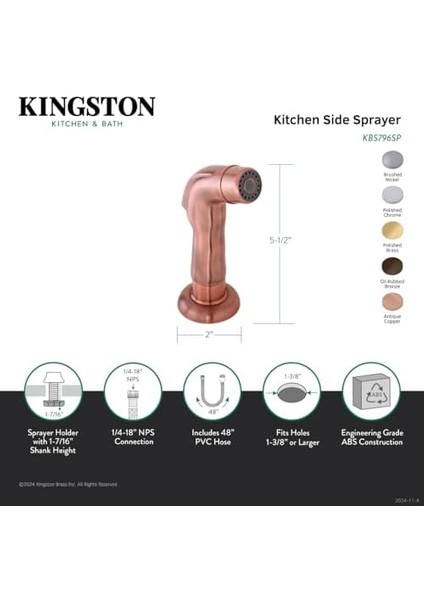 Gourmetier KBS792SP Mutfak Bataryası Püskürtücü, Parlak Pirinç fiyatları