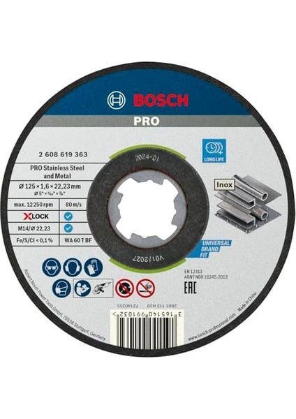 10 x Pro Paslanmaz Çelik ve Metal Uzun Ömürlü Kesme Diski, Küçük Açılı Taşlama Makineleri ve X-, M14/22,23 mm (Ø 125 Mm, Profesyonel Aksesuar, Küçük Açılı Taşlama Makinesi)